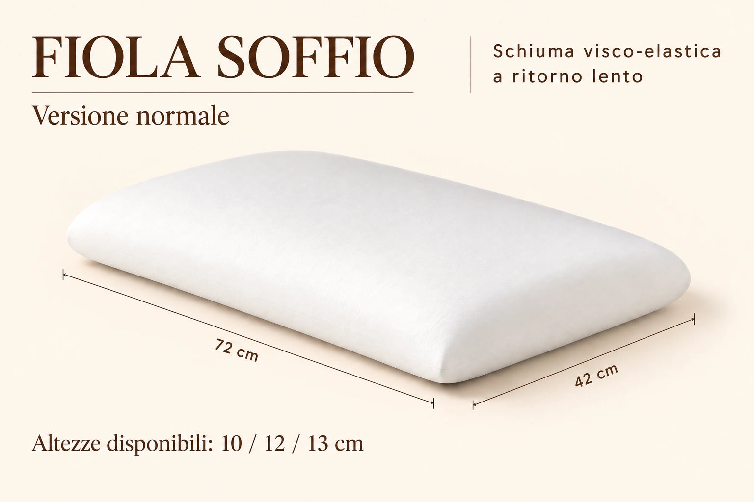 Fiola Soffio – versione normale, 72 × 42 cm, altezze 10, 12 e 13 cm